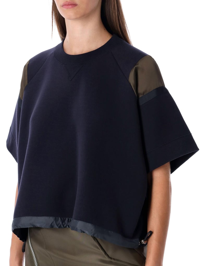 sacai oversized technical cotton t-shirt with adjustable drawstring hem by Selfnex
