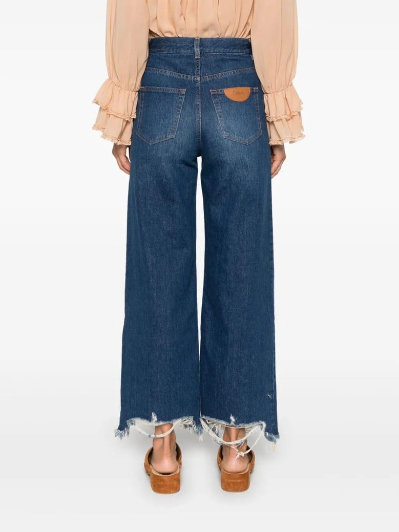 cropped wide-leg jeans by Selfnex