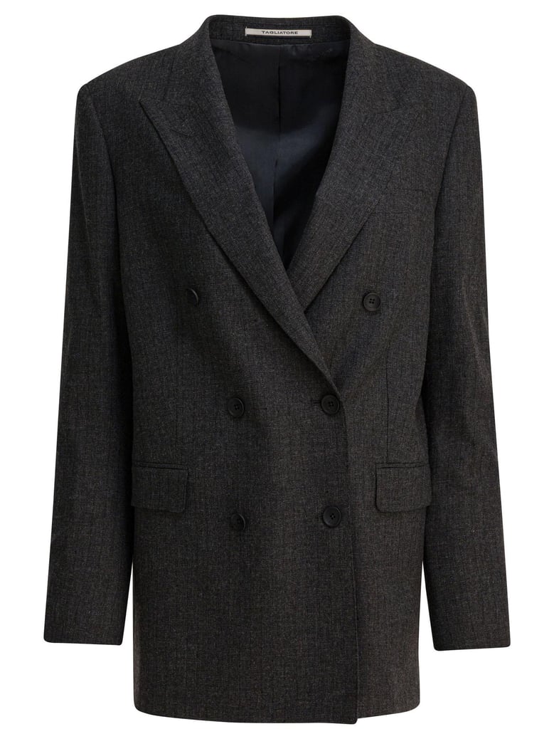 grey viscose wool polyester elastan jacket by Selfnex