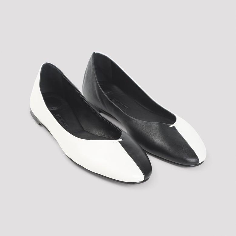 les ballerines ovalo in two-toned leather by Selfnex