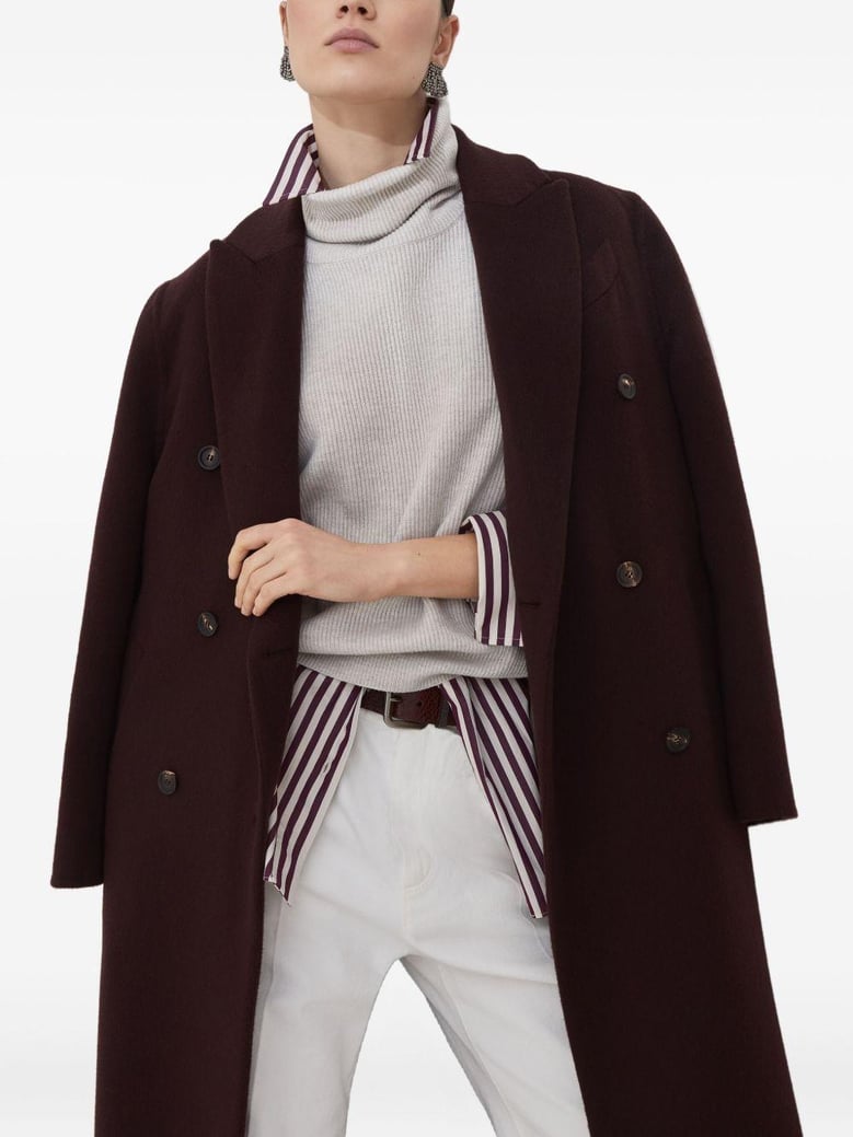 cappotto lavorazione double in beaver di cashmere con monile by Selfnex