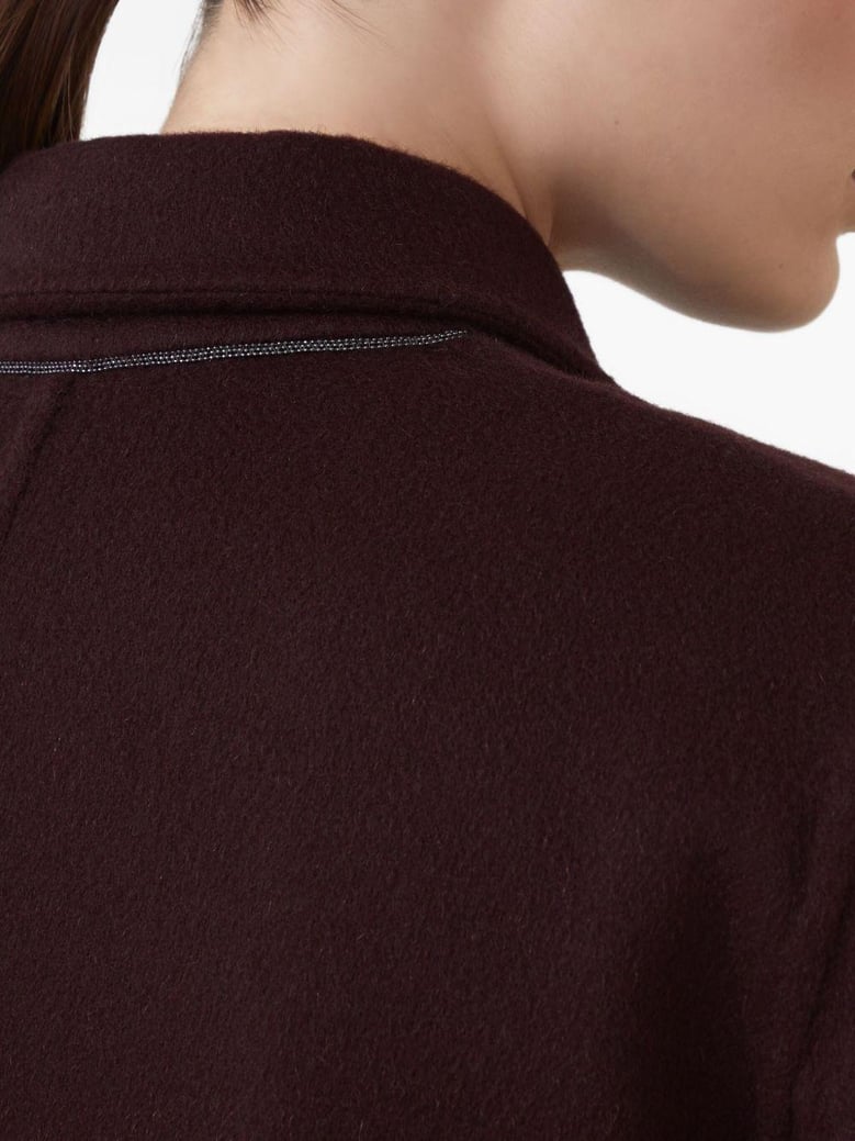 cappotto lavorazione double in beaver di cashmere con monile by Selfnex