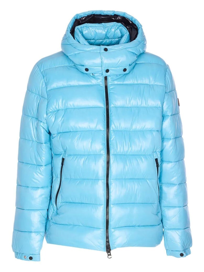 florian down jacket with lacquered finish and removable hood by Selfnex