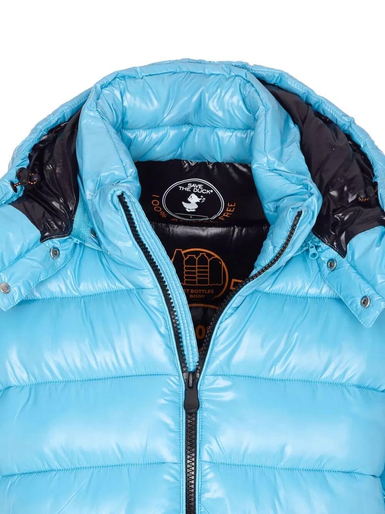 florian down jacket with lacquered finish and removable hood by Selfnex