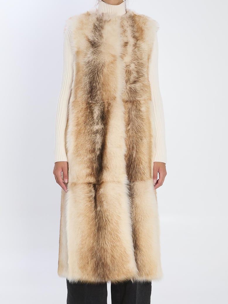 long lamb fur vest by Selfnex