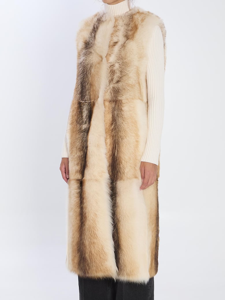 long lamb fur vest by Selfnex