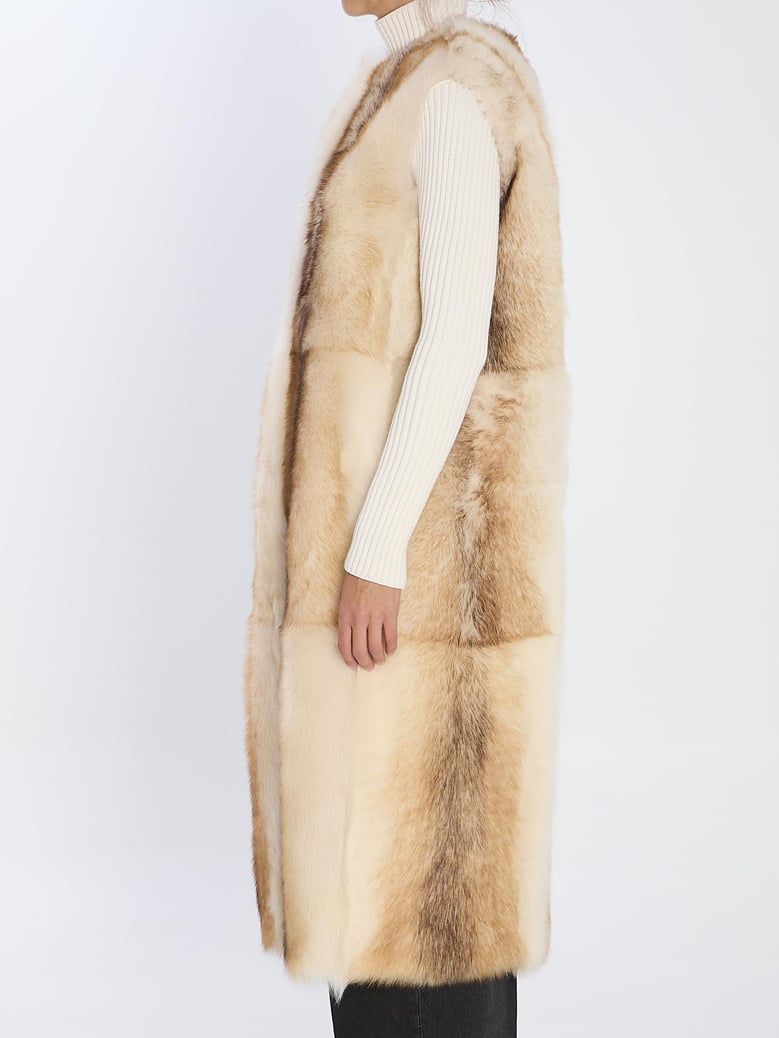 long lamb fur vest by Selfnex