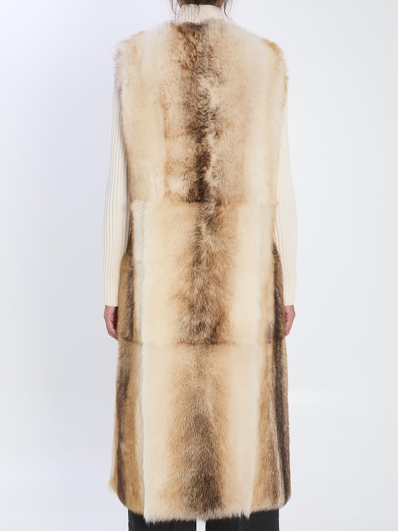 long lamb fur vest by Selfnex
