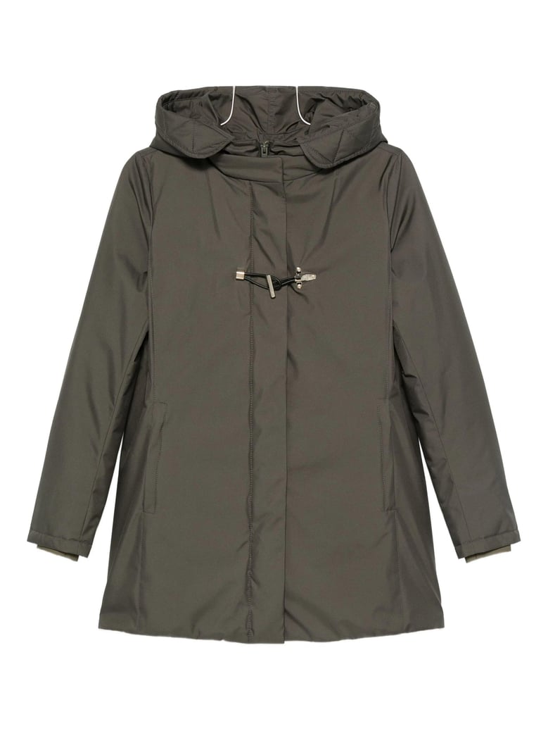 technical gabardine toggle coat by Selfnex