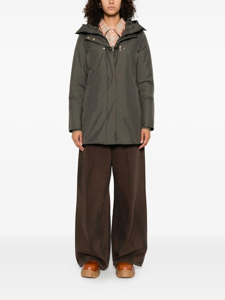 technical gabardine toggle coat by Selfnex