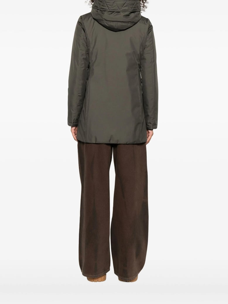technical gabardine toggle coat by Selfnex