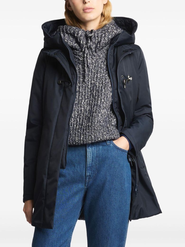 technical gabardine toggle coat by Selfnex