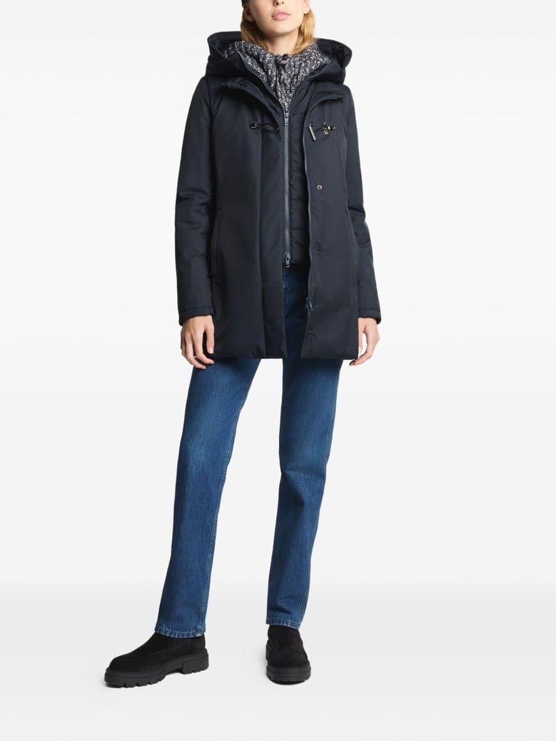 technical gabardine toggle coat by Selfnex