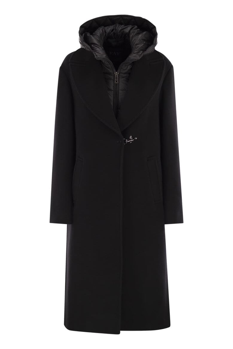 double front coat in wool and cashmere by Selfnex