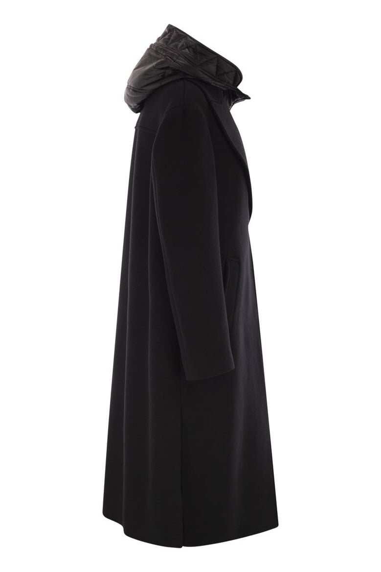 double front coat in wool and cashmere by Selfnex