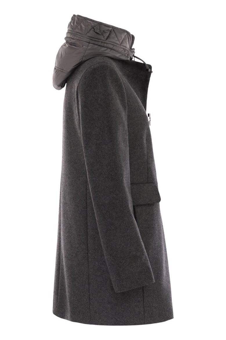 toggle coat in mélange wool cloth by Selfnex