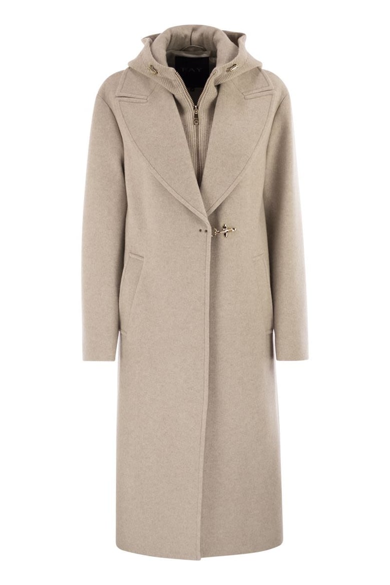 double front wool jersey coat by Selfnex
