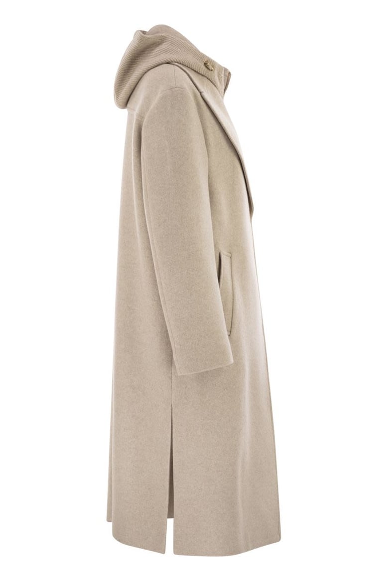 double front wool jersey coat by Selfnex
