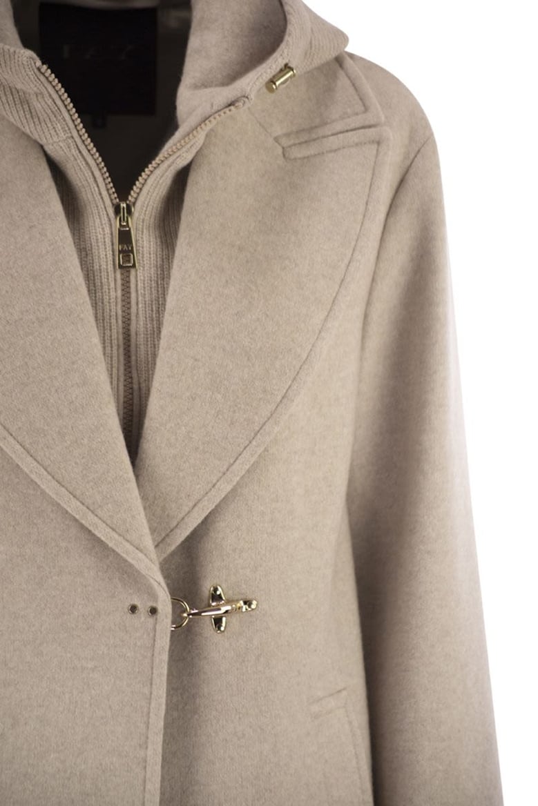 double front wool jersey coat by Selfnex