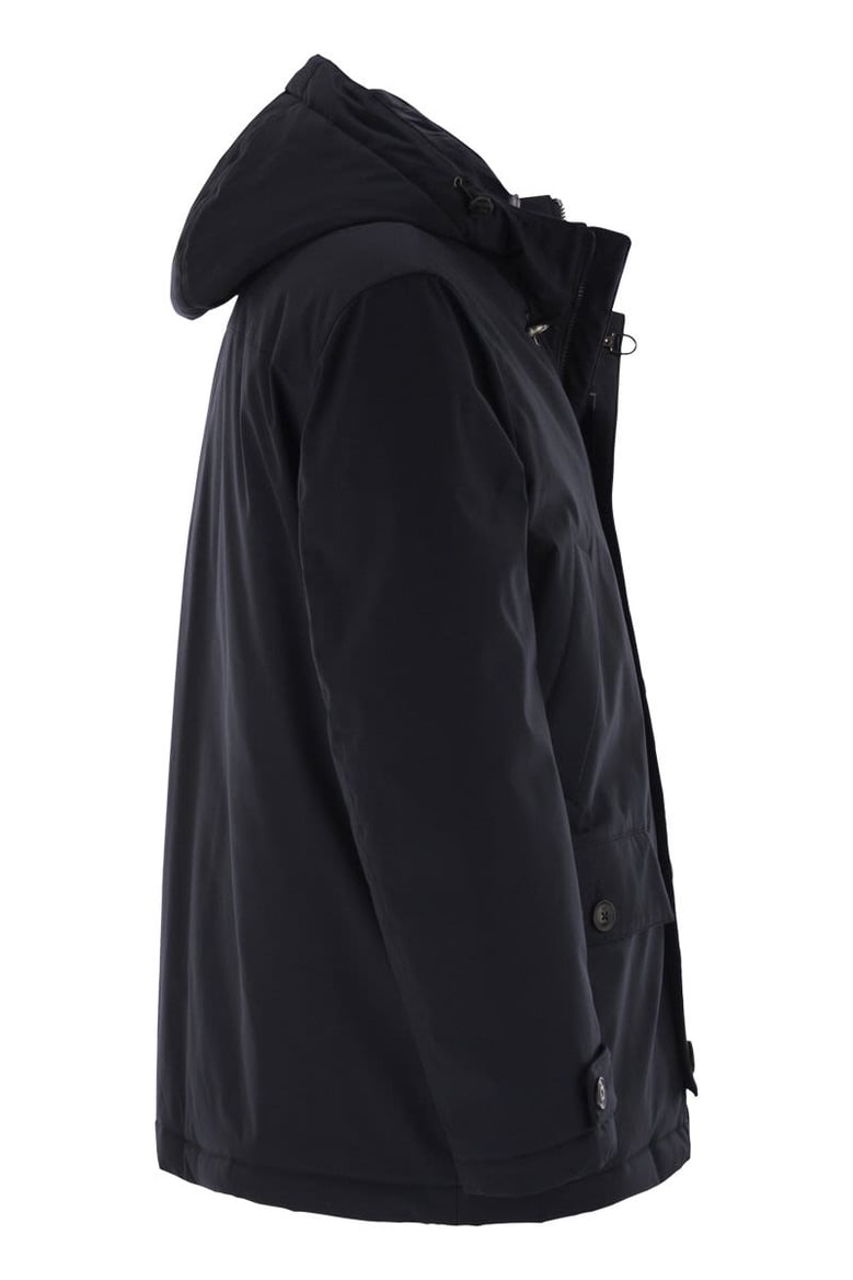 short parka in technical gabardine by Selfnex
