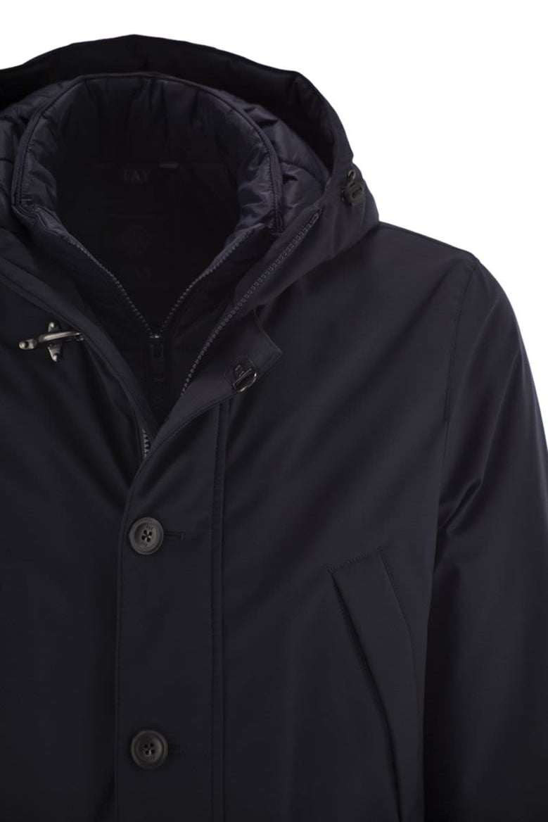 short parka in technical gabardine by Selfnex