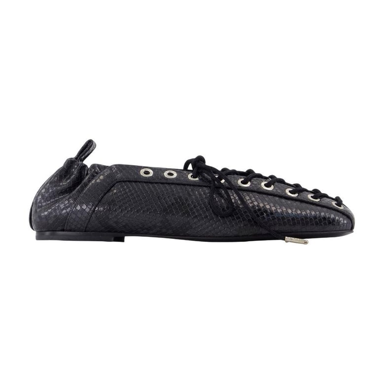 eyelets lace up snake ballerinas by Selfnex