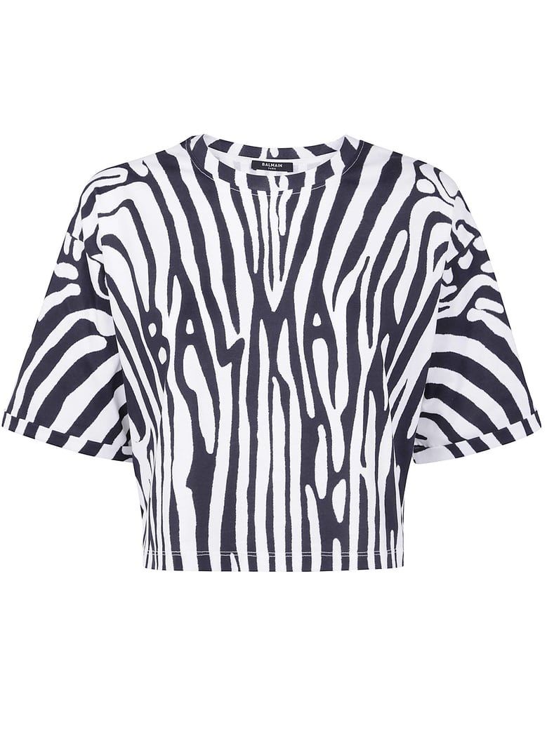 zebra print crop t-shirt by Selfnex