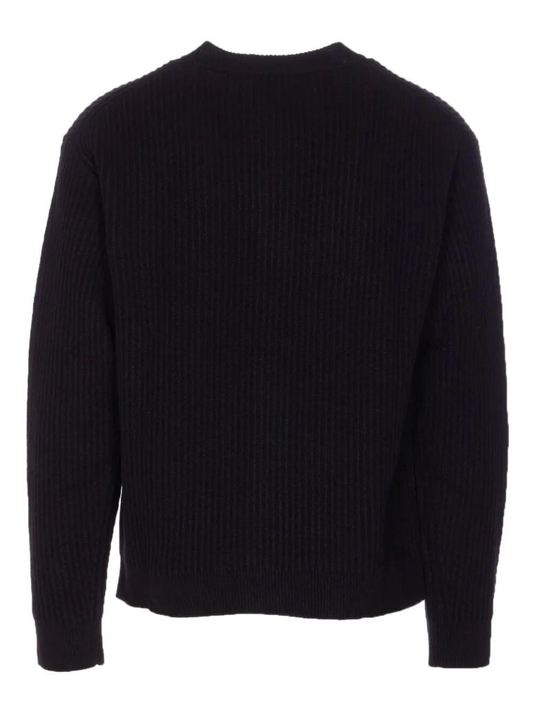 fox head wool ribbed cardigan by Selfnex