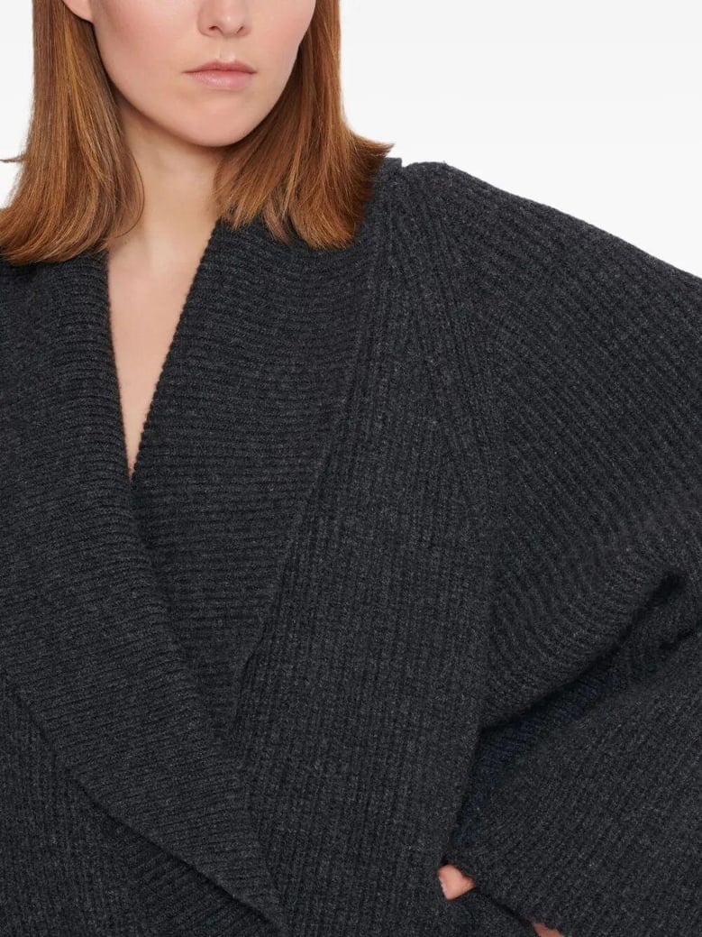 batwing open neck ribbed knit pull by Selfnex