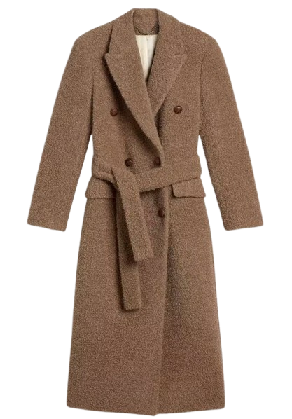 journey w`s double breasted coat with detachable belt casentino wool by Selfnex