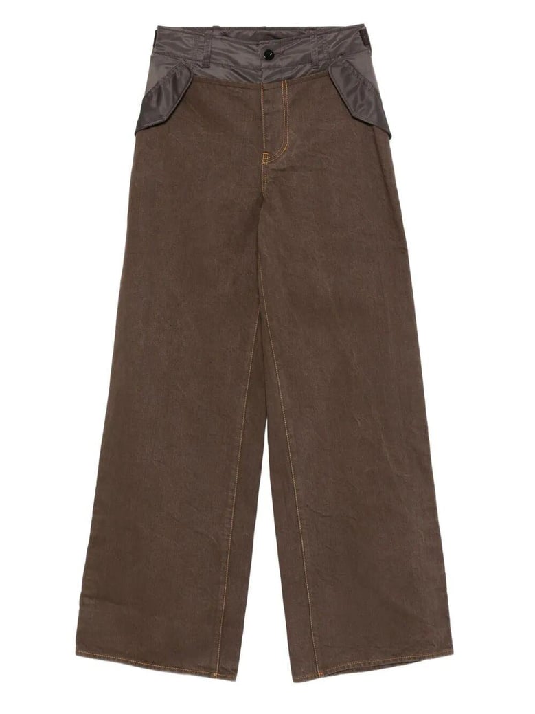wide leg denim pants by Selfnex