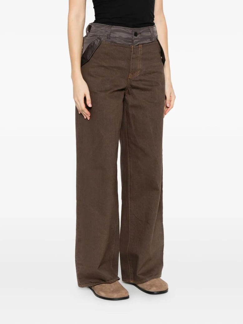 wide leg denim pants by Selfnex