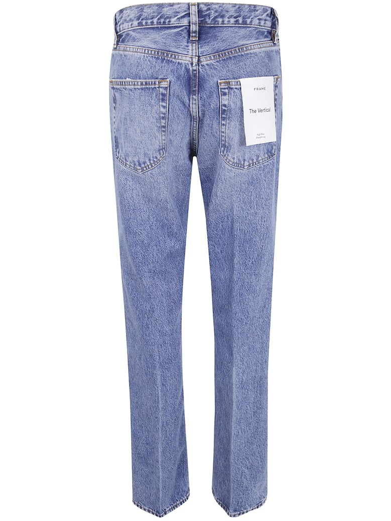 the vertical high rise straight leg jeans by Selfnex