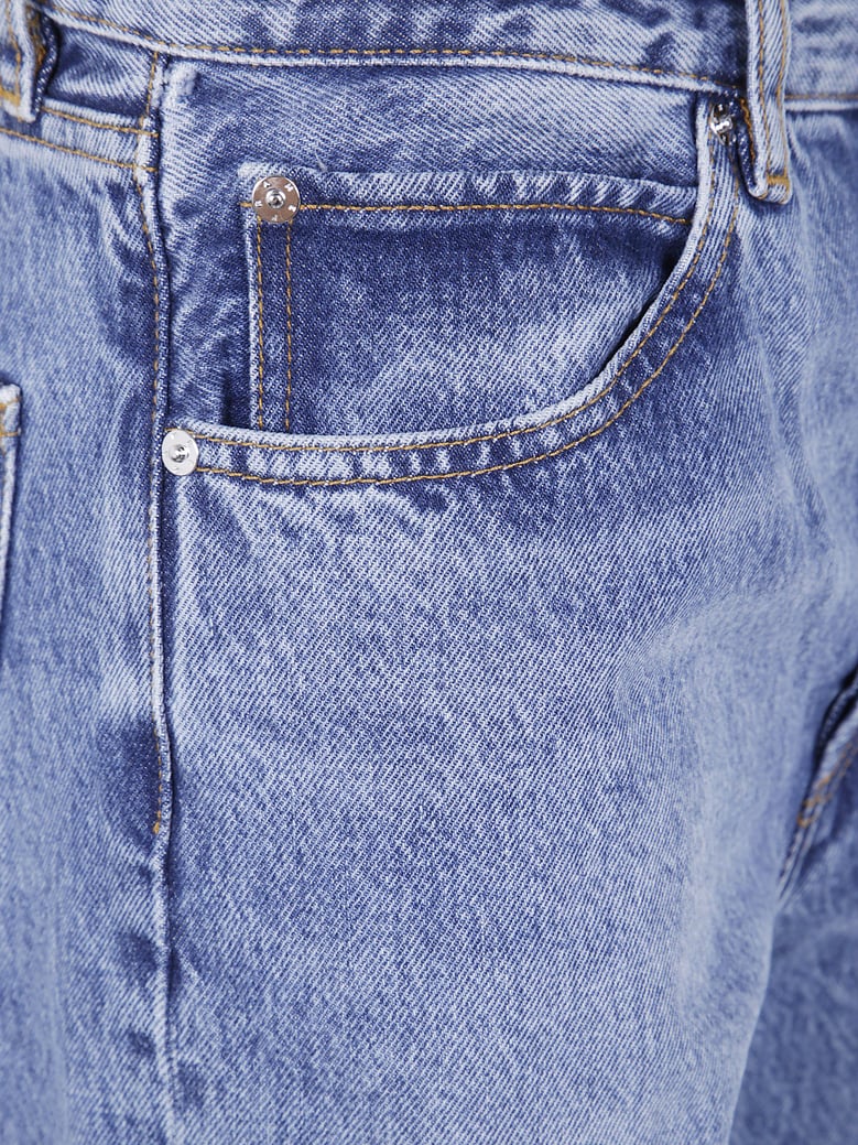 the vertical high rise straight leg jeans by Selfnex
