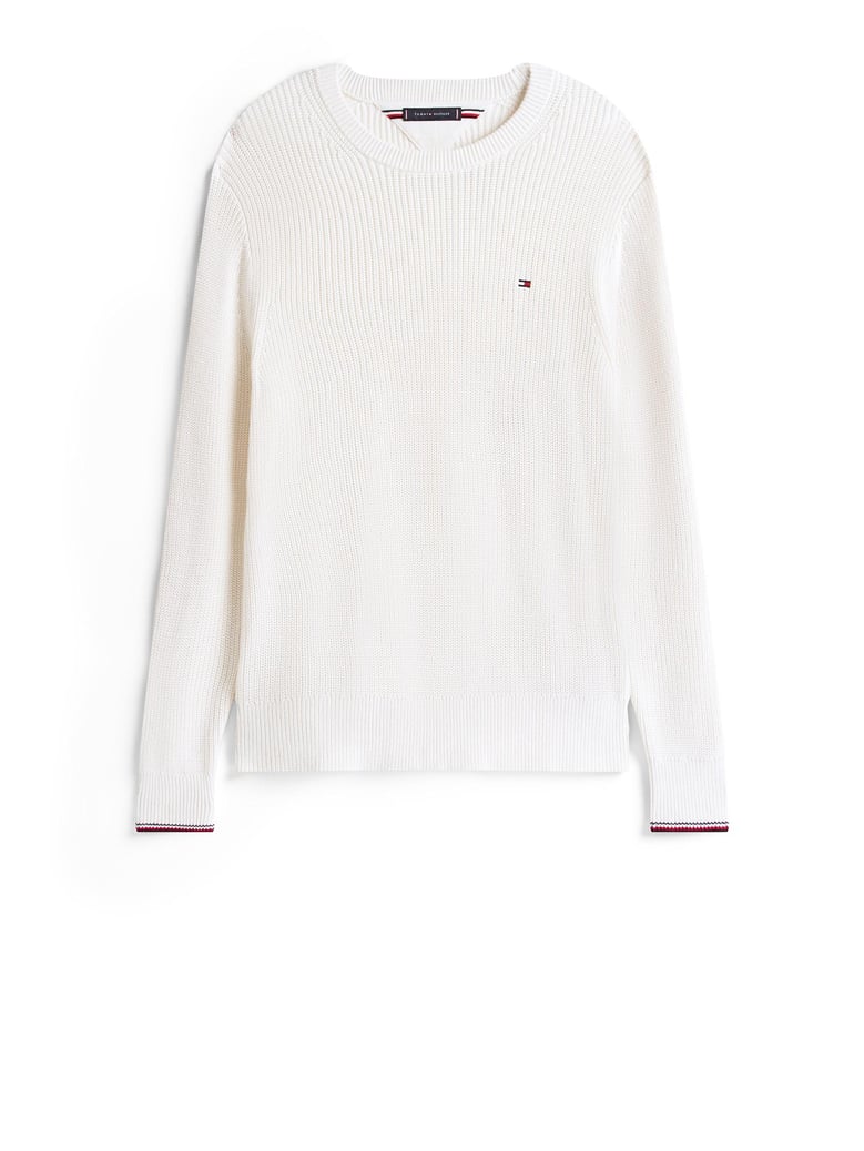 ivory knit with two-tone striped cuffs by Selfnex