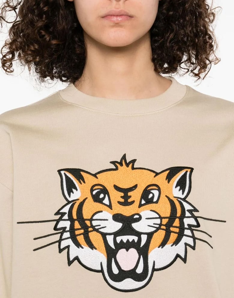 happy tiger logo sweatshirt by Selfnex