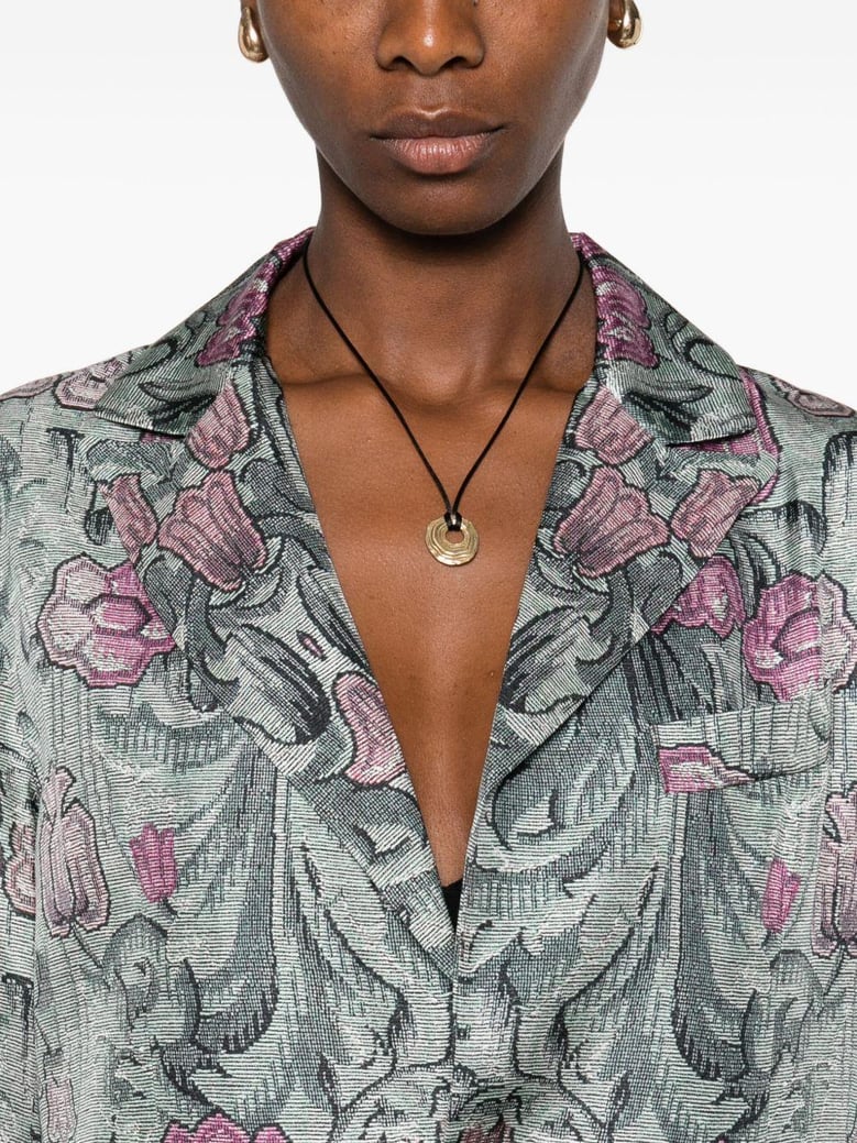 silk printed single-breasted coat by Selfnex