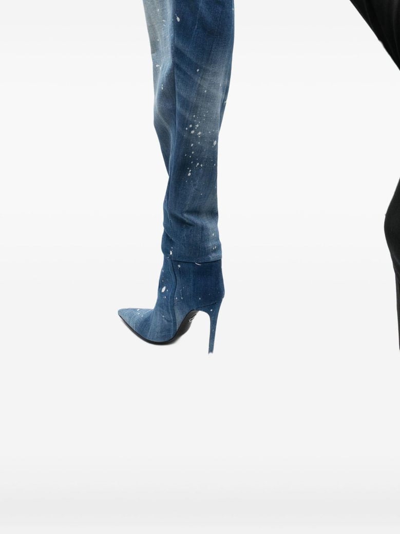 denim heel boots by Selfnex