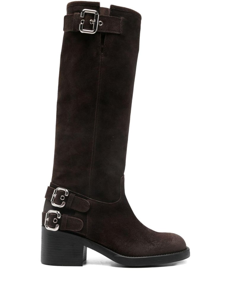 brown leather boots by Selfnex
