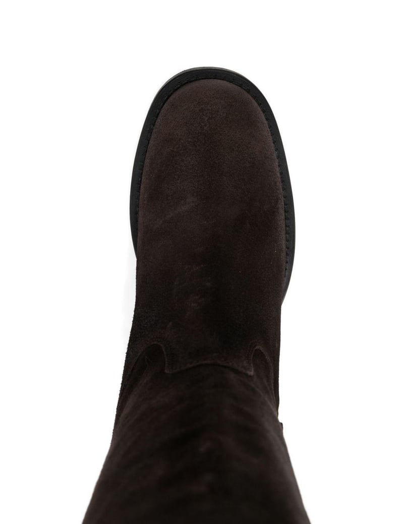 brown leather boots by Selfnex