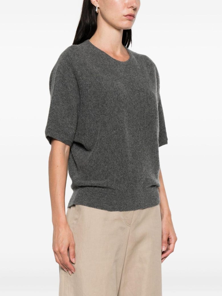 anthracite round neck sweater by Selfnex