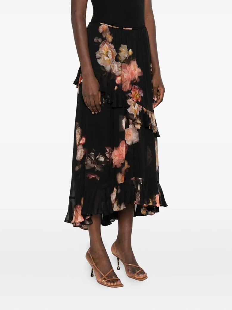 hypnotic asymmetric midi skirt by Selfnex