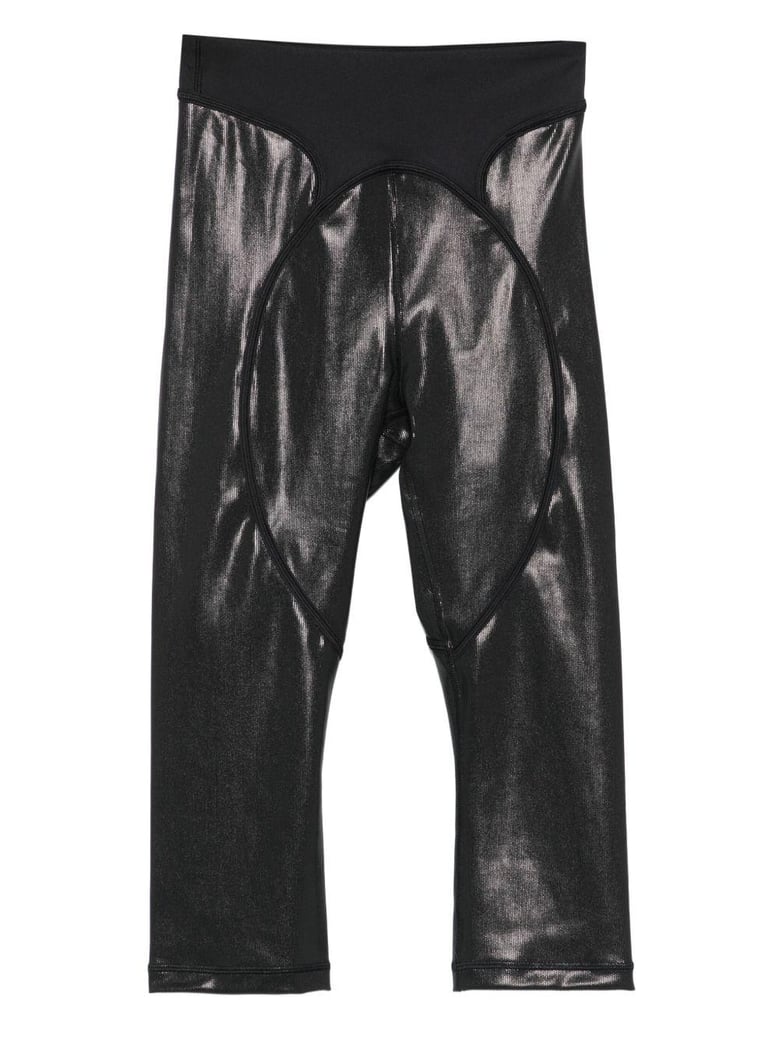 black metallic panelled trousers by Selfnex