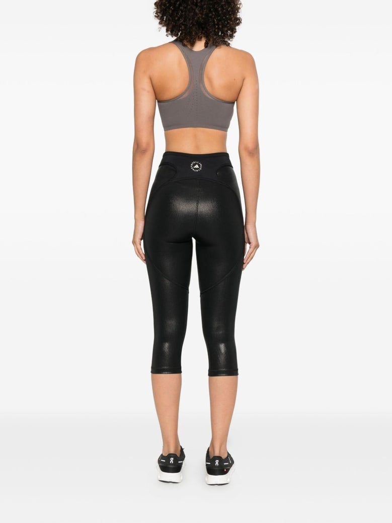 black metallic panelled trousers by Selfnex