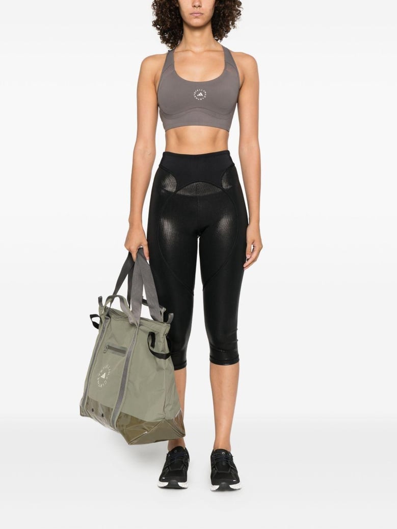 black metallic panelled trousers by Selfnex