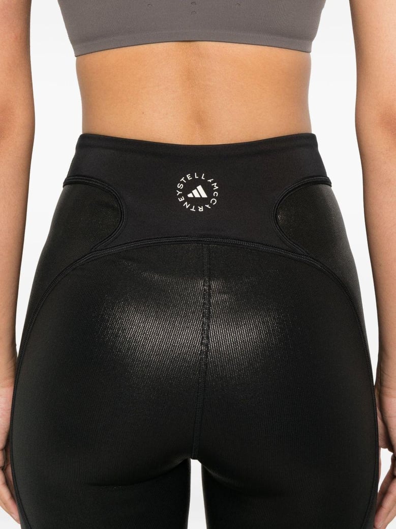 black metallic panelled trousers by Selfnex