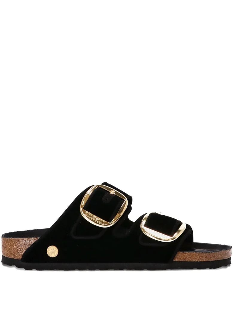 arizona big buckle velvet sandals by Selfnex