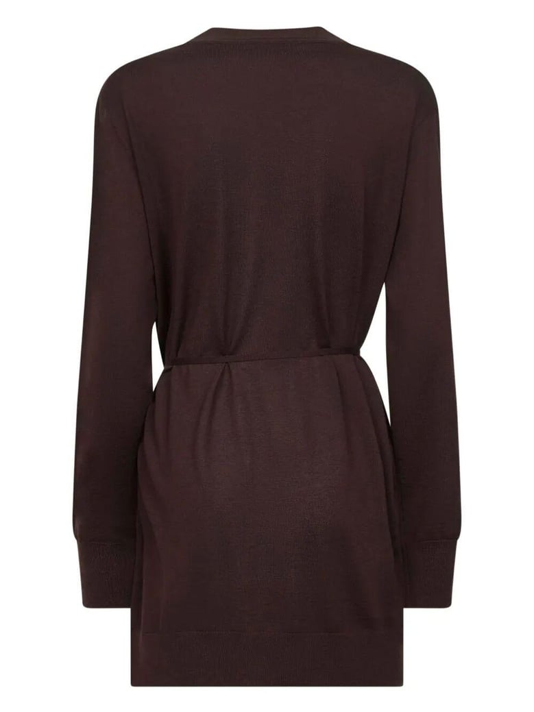 tibati long cardigan with thin belt by Selfnex