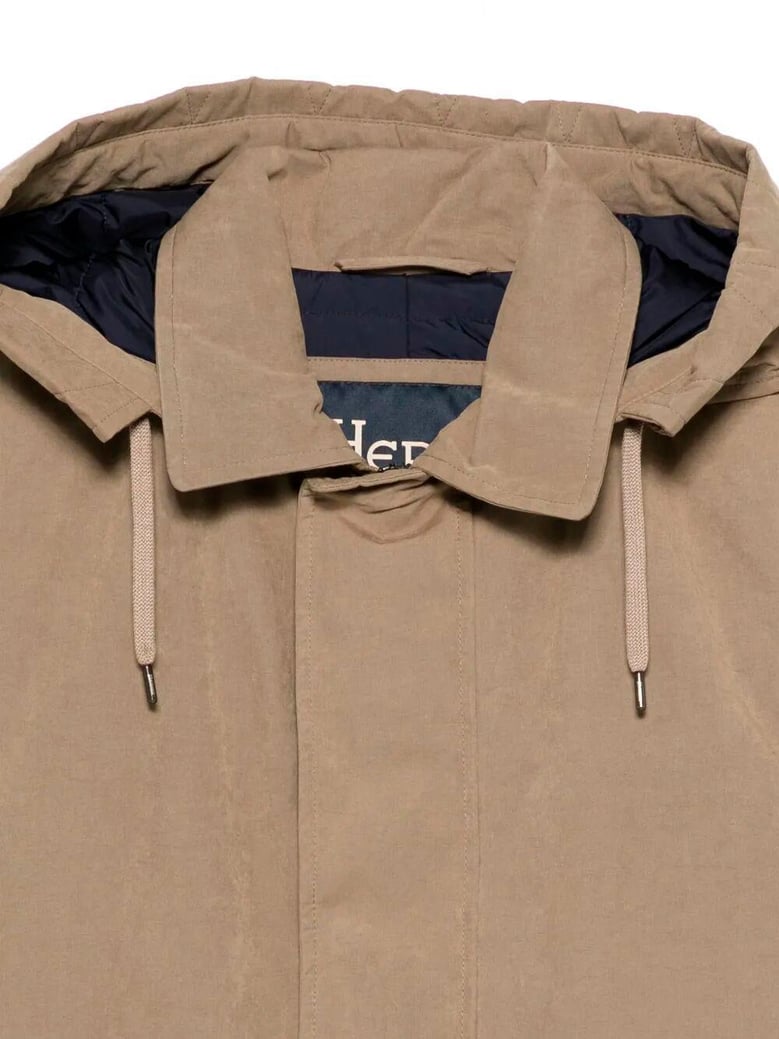 padded long parka with hood by Selfnex