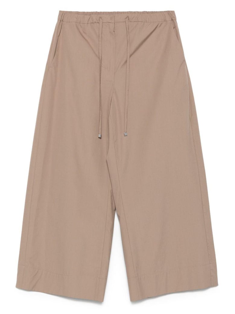 aureo taupe pants with elastic waist by Selfnex